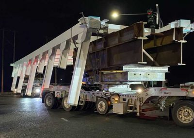 Truck turning corner with bridge span